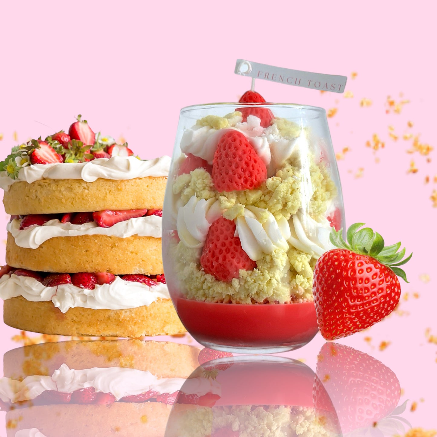 Strawberry Shortcake Dessert Candle